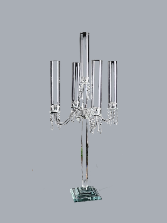 Crystal Glass Candelabra – 5 Arms