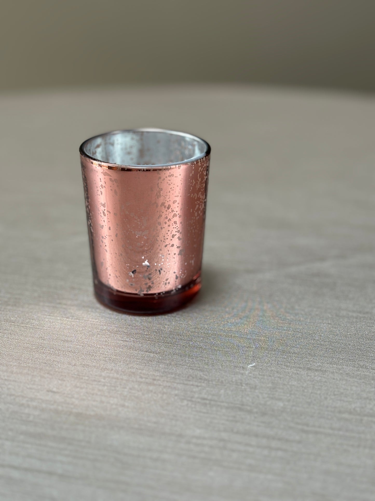 Votive Candle Holder - Rose Gold Mercury Glass