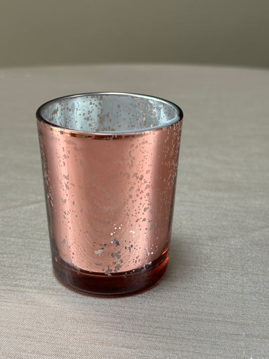 Votive Candle Holder - Rose Gold Mercury Glass