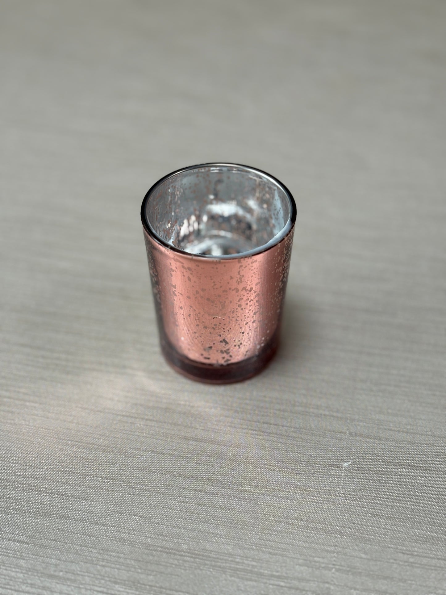 Votive Candle Holder - Rose Gold Mercury Glass