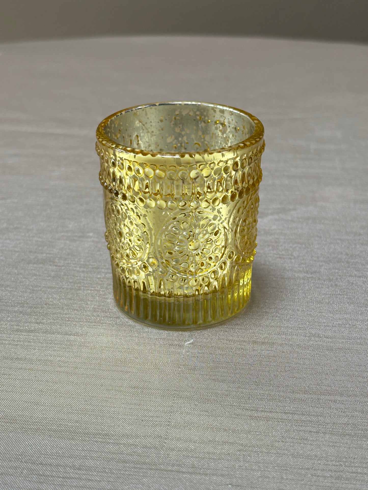 Votive Candle Holder - Gold Mercury Glass