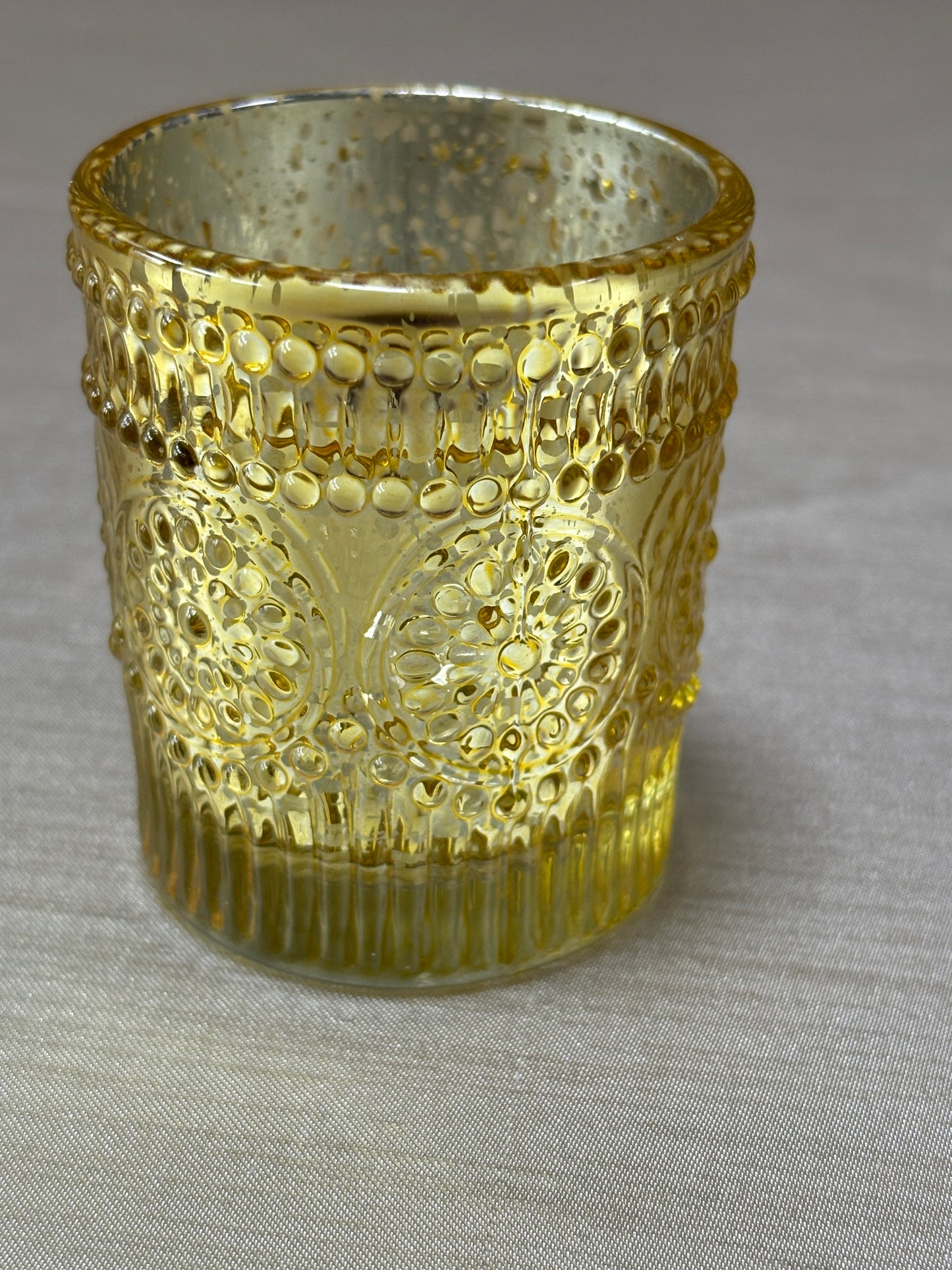 Votive Candle Holder - Gold Mercury Glass