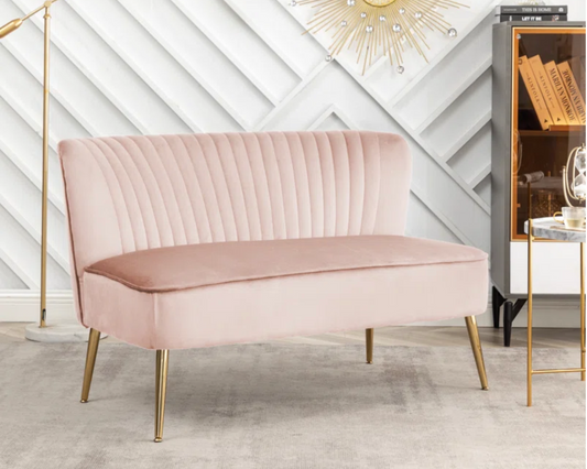 Loveseat - Pink Velvet